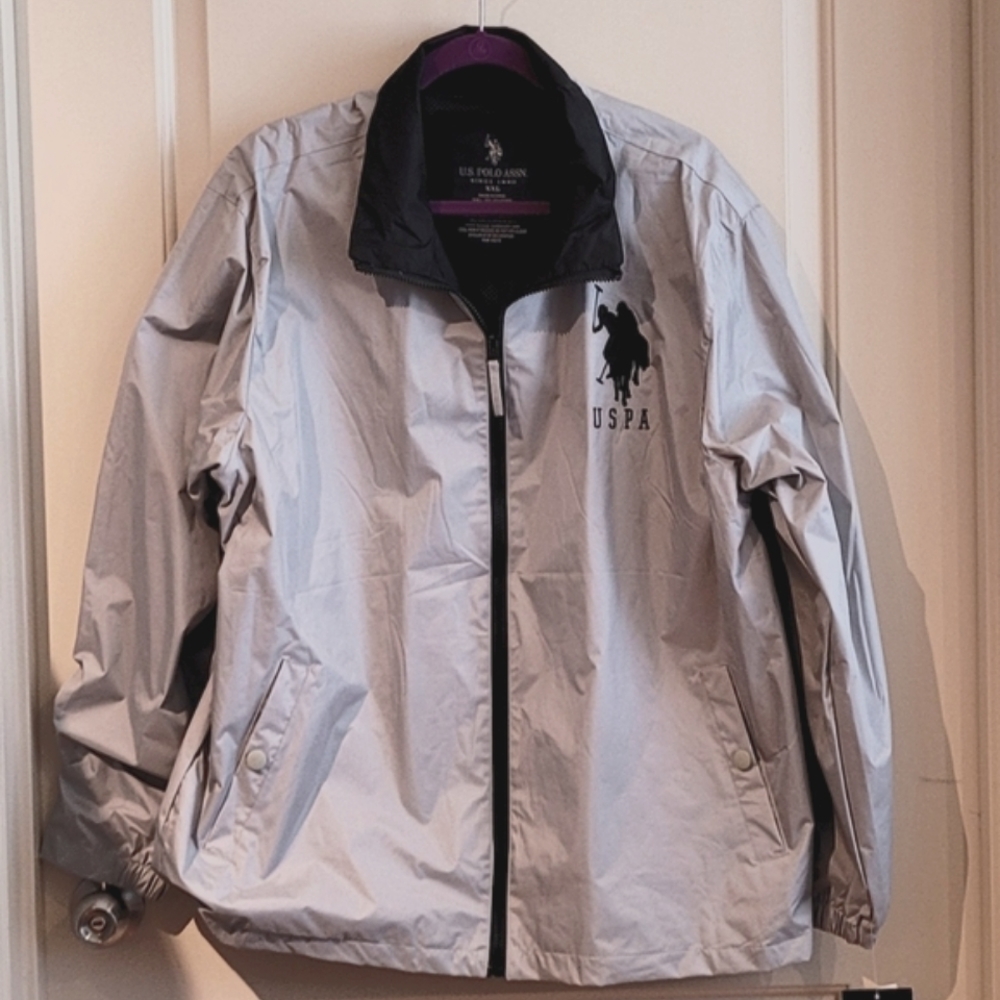 U.S. Polo Assn. Men's Grey Windbreaker  Jacket New W/tags XXL